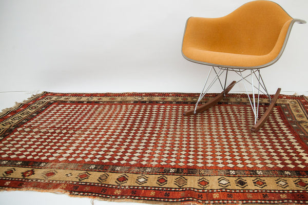 4x7 Antique Armenian Harlequin Rug // ONH Item 1472