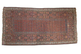 Antique Kurdish runner, deep red field with geometric repeating boteh, late 19th century.