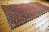 Intricate main border of this antique Kurdish runner with repeating boteh pattern.