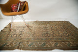 Antique Caucasian runner, circa 1915, with geometric allover pattern and tattered ends.