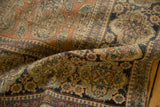 Ultra fine weave, paisley botehs, and silk selvage on this antique Mohtashem Kashan.