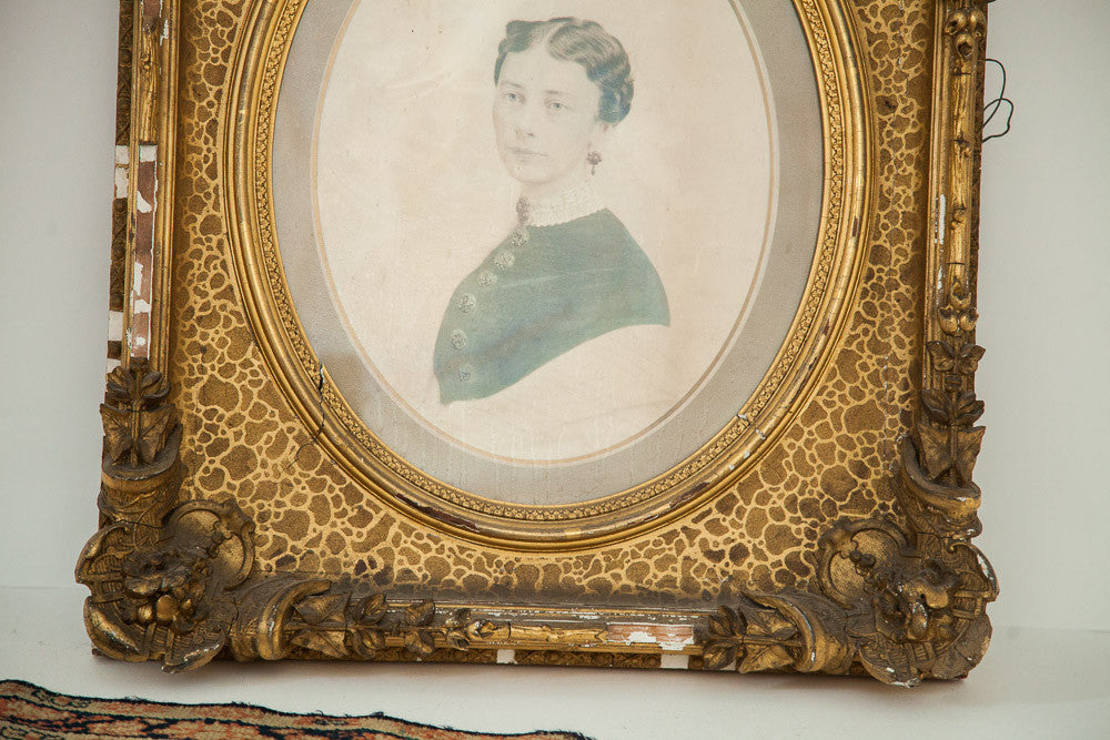 Antique Gold Gilt Frame Portrait // ONH Item 1483 Image 1