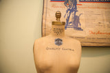 Vintage JR Bauman dress form chest with 'QUALITY CONTROL' script and 'NORMAL MODELFORM' logo.