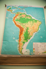 Vintage South America Pull Down Map // ONH Item 1488 Image 11