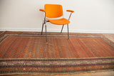 Antique Persian Serbend hand-knotted runner, madder root red rust boteh field, deep blue borders.