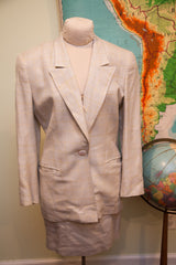 Vintage 80s Christian Dior Womens Suit // Size 4 - 6 // Houndstooth Light Colors // ONH Item 1503