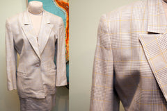 Vintage 80s Christian Dior Womens Suit // Size 4 - 6 // Houndstooth Light Colors // ONH Item 1503 Image 8