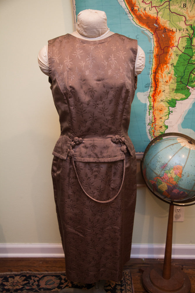 Vintage 60s Asian Inspired Two-Piece Dress // Size 6
