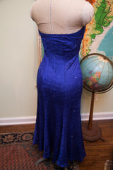 Vintage 80s Betsy Johnson Punk Label Blue Prom Dress // Velvet // ONH Item 1506 Image 4