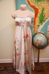 Vintage 70s Christian Dior Ivory Floral Nightgown // Beach Dress // Size Small - M // ONH Item 1508