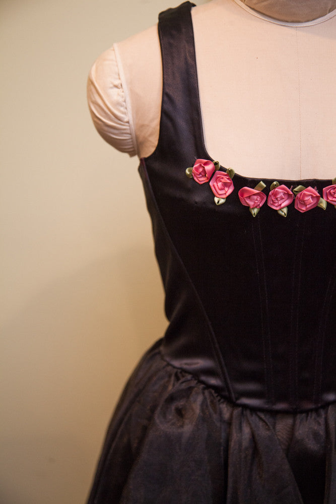 Vintage Betsey Johnson Little Black Dress with Flowers // Size S - M // Goth Feminine Punk // ONH Item 1509 Image 1