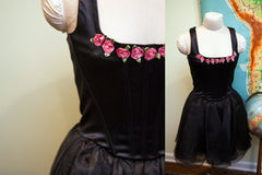 Vintage Betsey Johnson Little Black Dress with Flowers // Size S - M // Goth Feminine Punk // ONH Item 1509 Image 7