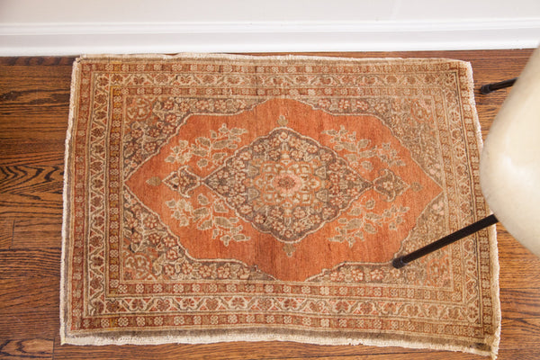2x3 Vintage Persian Tabriz Rug Mat // ONH Item 1517