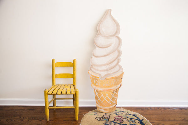 Vintage Wooden Ice Cream Sign // ONH Item 1526