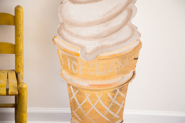 Vintage Wooden Ice Cream Sign // ONH Item 1526 Image 1