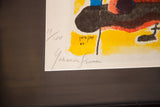 Yohanan Simon signed lithograph, 11/100 edition with '67 date and vivid abstract colors.