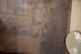Darby and Joan etching depicting the seated wife, dinner table, and ornate screen.