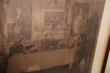 W.H. Boucher etching of Darby and Joan at table, with visible paper patina.