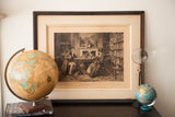 An antique signed etching by W. Dendy Sadler, 'Breach of Promise', in its original dark wood frame.