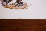 Vintage 1970s Lil Slugger lithograph detail, showing Linn's signature and print title.