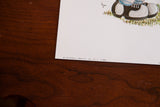 Publisher's mark and 1978 copyright on the vintage golfing girl lithograph.