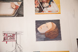 Vintage Nancy Ekholm Burkert 1970s illustration proof of a child looking up in a brown cap.