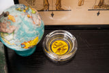Vintage Sands Hotel Las Vegas ashtray, clear glass, bright yellow logo.