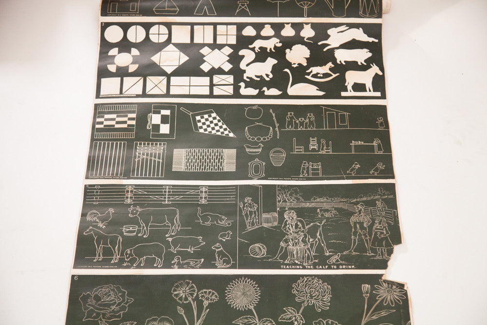 Antique School Image Chart Pull Down Hanging // ONH Item 1552 Image 1