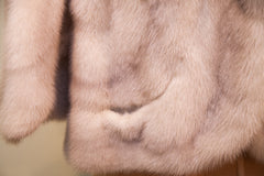 Vintage 50s Cropped Mink Fur Coat // Philip Reiner Furs New York // Size M // Ivory Striped // ONH Item 1553 Image 7
