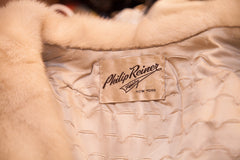 Vintage 50s Cropped Mink Fur Coat // Philip Reiner Furs New York // Size M // Ivory Striped // ONH Item 1553 Image 4