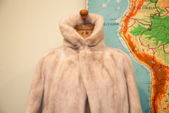 Vintage 50s Cropped Mink Fur Coat // Philip Reiner Furs New York // Size M // Ivory Striped // ONH Item 1553 Image 2