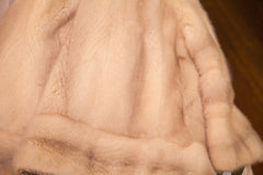 Vintage 50s Cropped Mink Fur Coat // Philip Reiner Furs New York // Size M // Ivory Striped // ONH Item 1553 Image 3