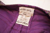 Andre Laug and Elizabeth Arden 'Made in Italy' labels on purple quilted lining.