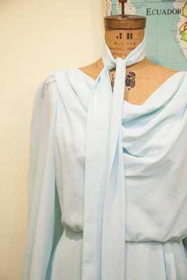 Vintage 70s Chiffon Pale Blue Dress // ONH Item 1565 Image 1