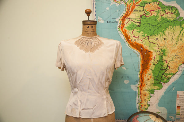 Vintage 40s Mel Hahn And Gilbert Creation Sculptured Blouse // ONH Item 1574