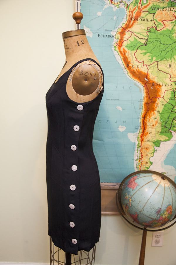 betsey johnson little black dress Betsey Johnson Vintage 90s Black Velvet Staple Long Sleeve Dress Small Skater