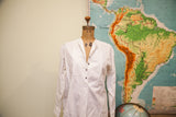 Vintage Geoffrey Beene Sport Shirt, white 90s button-down with bib style front.