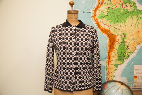 Vintage 70s Knit Button Cardigan Sweater // ONH Item 1587