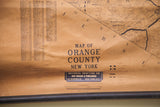 1930s Orange County New York map showing title, publisher, and aged tan paper.
