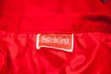 Nelly de Grab New York label on a red velvet skirt with matching lining.