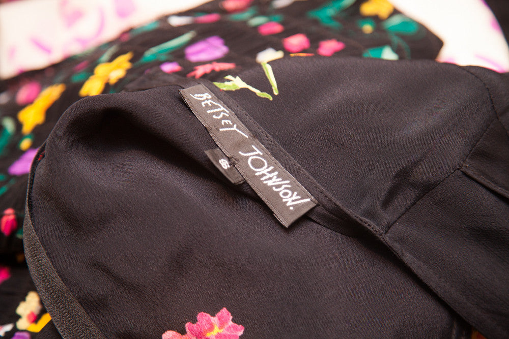 Vintage Betsey Johnson Floral Black Grunge Dress // Size 10 // ONH Item 1604 Image 1