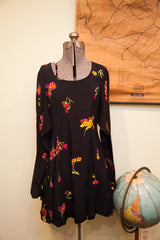 Vintage Betsey Johnson Floral Black Grunge Dress // Size 10 // ONH Item 1604