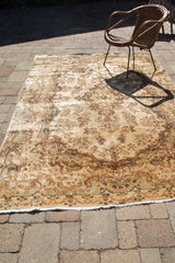Ivory Kerman Persian rug, classic baroque rococo motifs in golden brown, blue, sea foam.