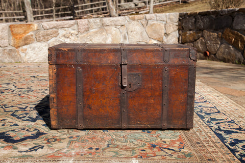 Antique 18th Century Wooden Trunk // ONH Item 1613
