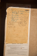 Vintage Indestructo Trunk lid's personal handwritten inventory from 1937 and 1950.