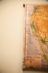 Vintage United States Pull Down Map // ONH Item 1630 Image 8