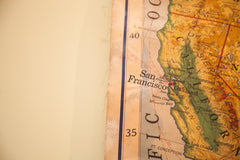 Vintage United States Pull Down Map // ONH Item 1630 Image 9