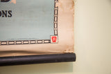 Aged paper edge, black border, red PRR logo, and dowel on vintage Pennsylvania Railroad map.