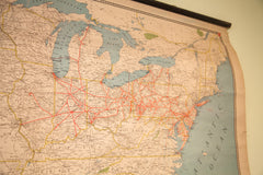 Vintage Pennsylvania Railroad Pull Down Map // ONH Item 1631 Image 11