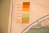 Denoyer Geppert World Map elevation legend with color blocks and Bering Sea.